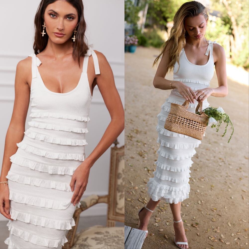 V. Chapman Lotus Tiered Midi Dress